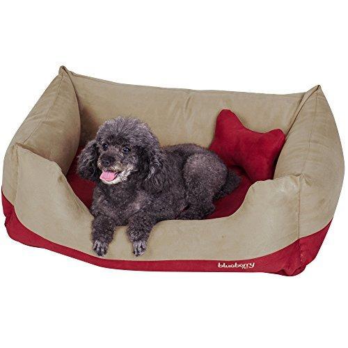 Blueberry Pet Microsuede Overstuffed Bolster Lounge Dog Bed