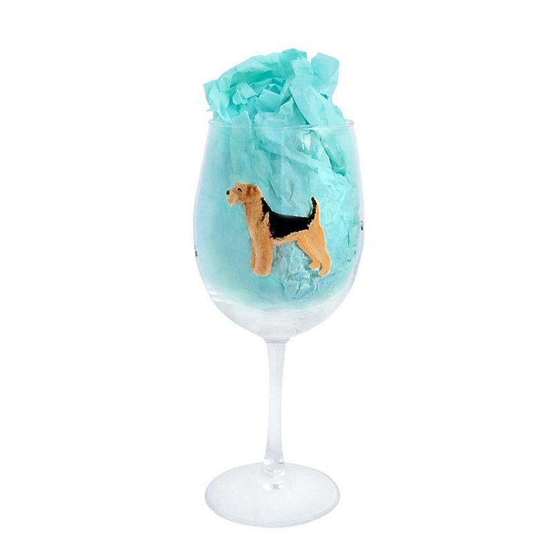 Hand-Painted Dog Breed Wine Glass - Terrier Group