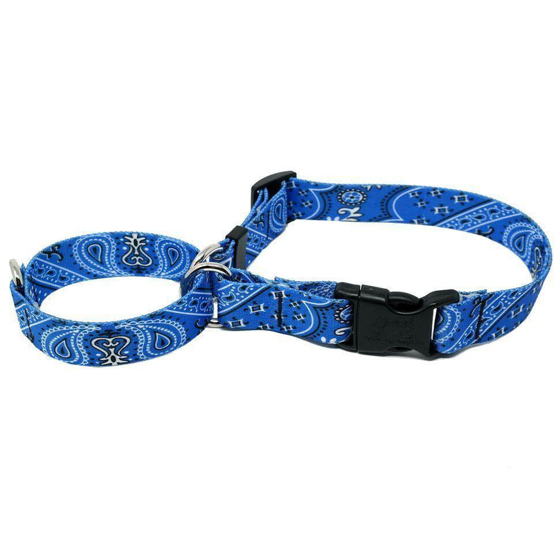 Bandana Blue Martingale Collar With Clip