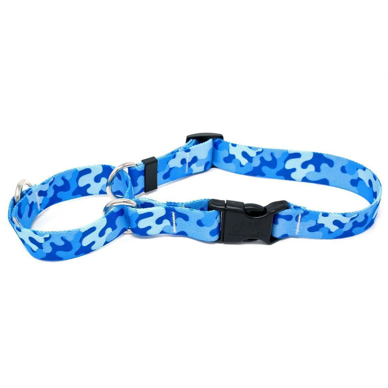Blue Camo Martingale Collar With Clip
