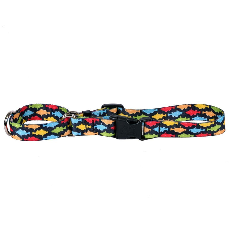 Rainbow Fish Martingale Collar With Clip