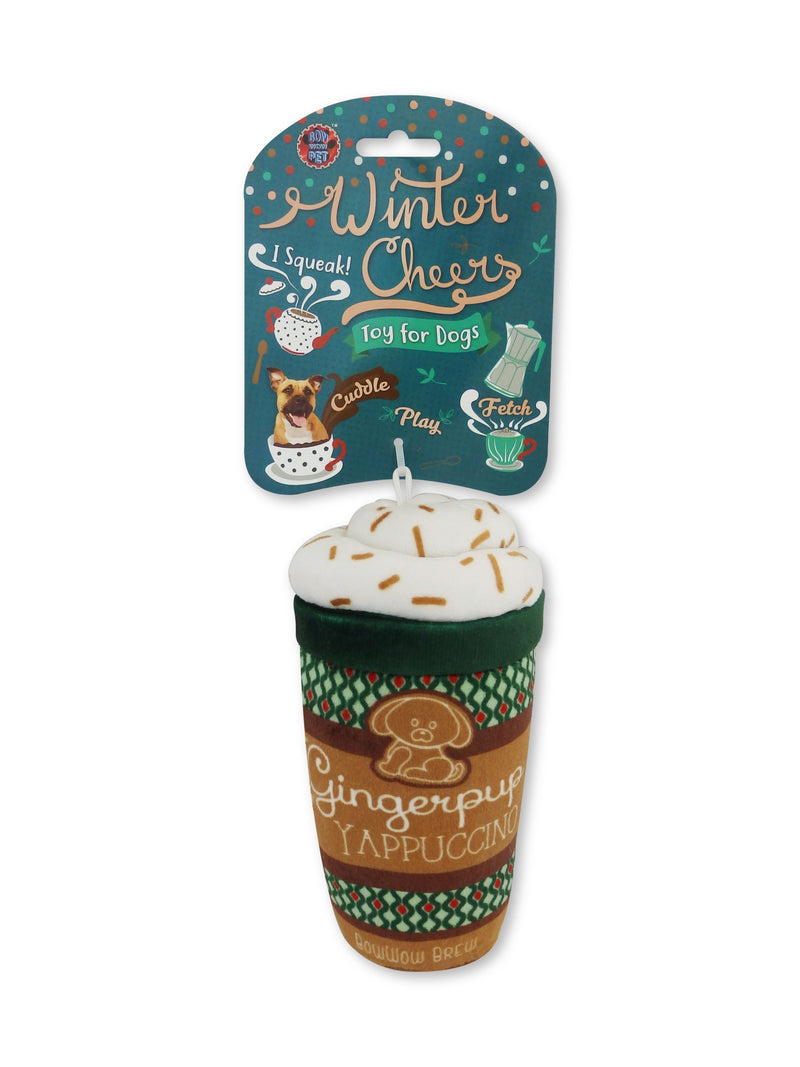 Holiday Drink Plush Dog Toy