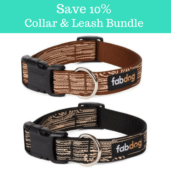 Nylon Faux Bois Dog Collar