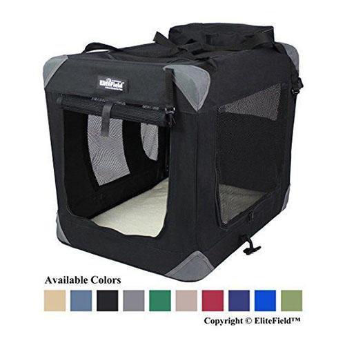 EliteField 3-Door Folding Soft Dog Crate