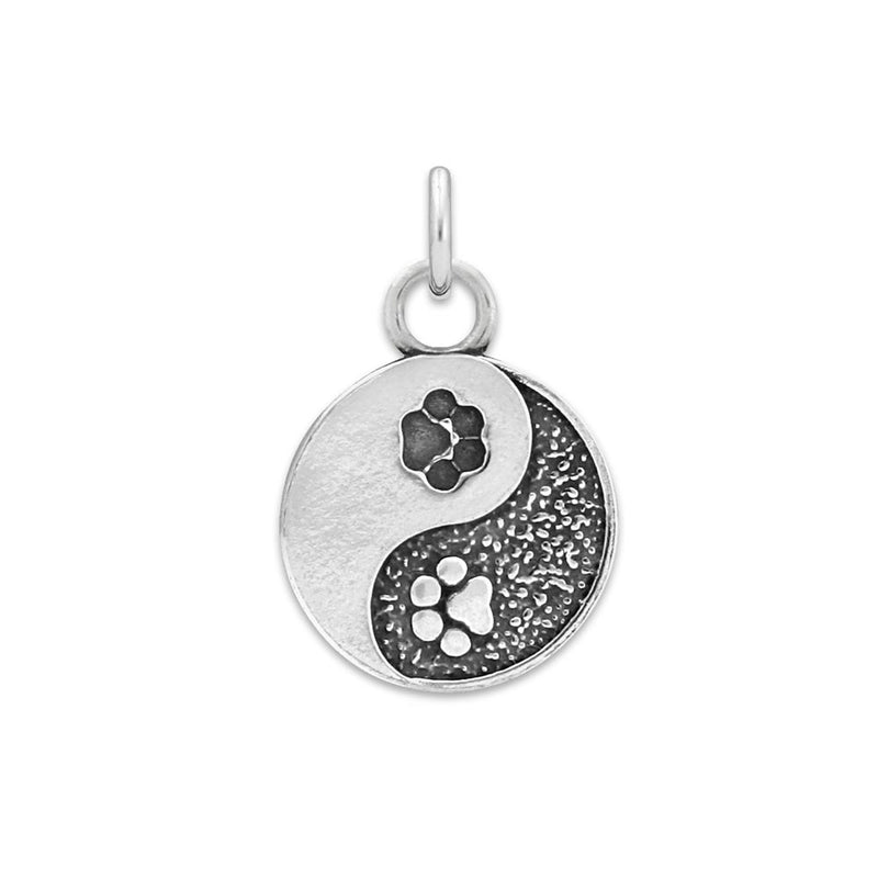 Personalized Yin and Yang Necklace, Paw Pendant