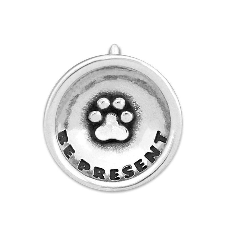 Paw Print Necklace, Be Present Pendant