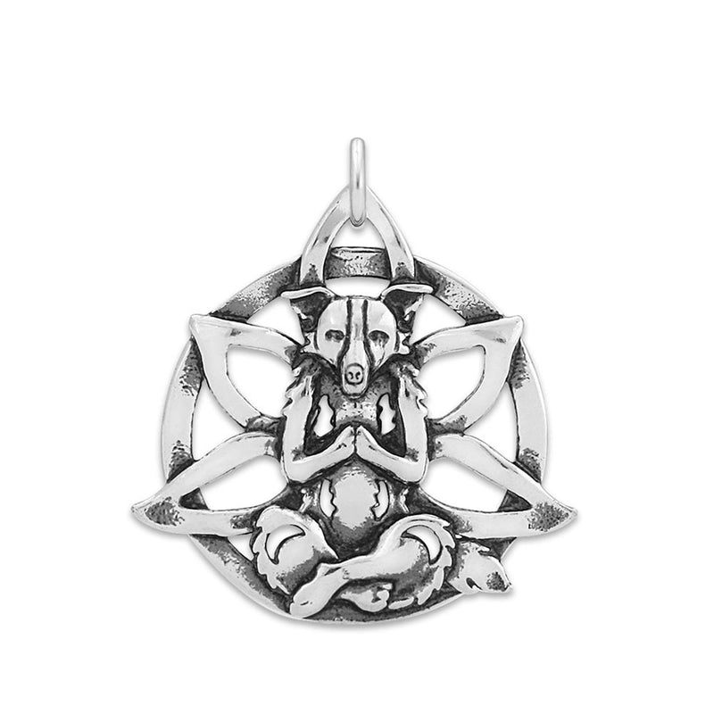 Namaste Yoga Pose Necklace Doga Jewelry in Sterling Silver