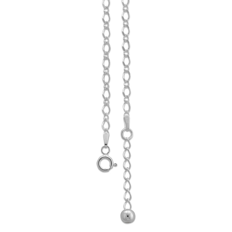 Sterling Silver 1+1 Rombo Ankle Bracelet 9