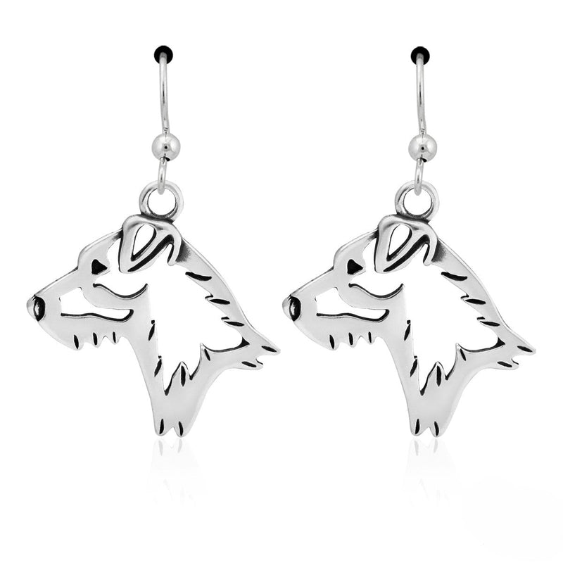 Parson Russell Terrier Earrings in Sterling Silver, Broken Coat