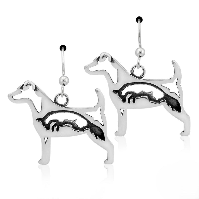 Sterling Silver Parson Russell Terrier Earrings
