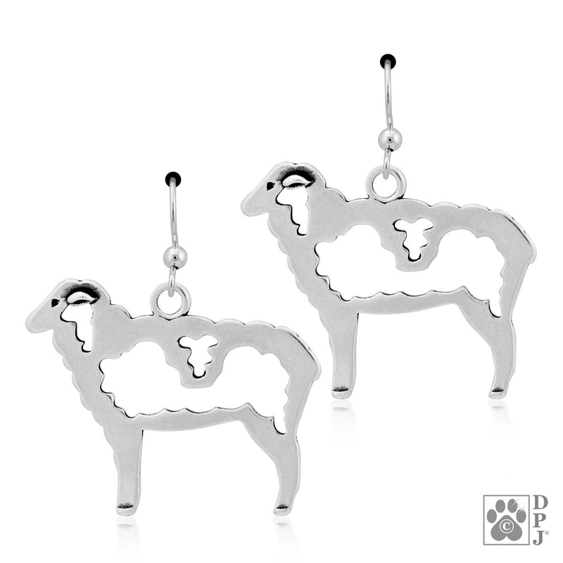Sterling Silver Sheep Earrings