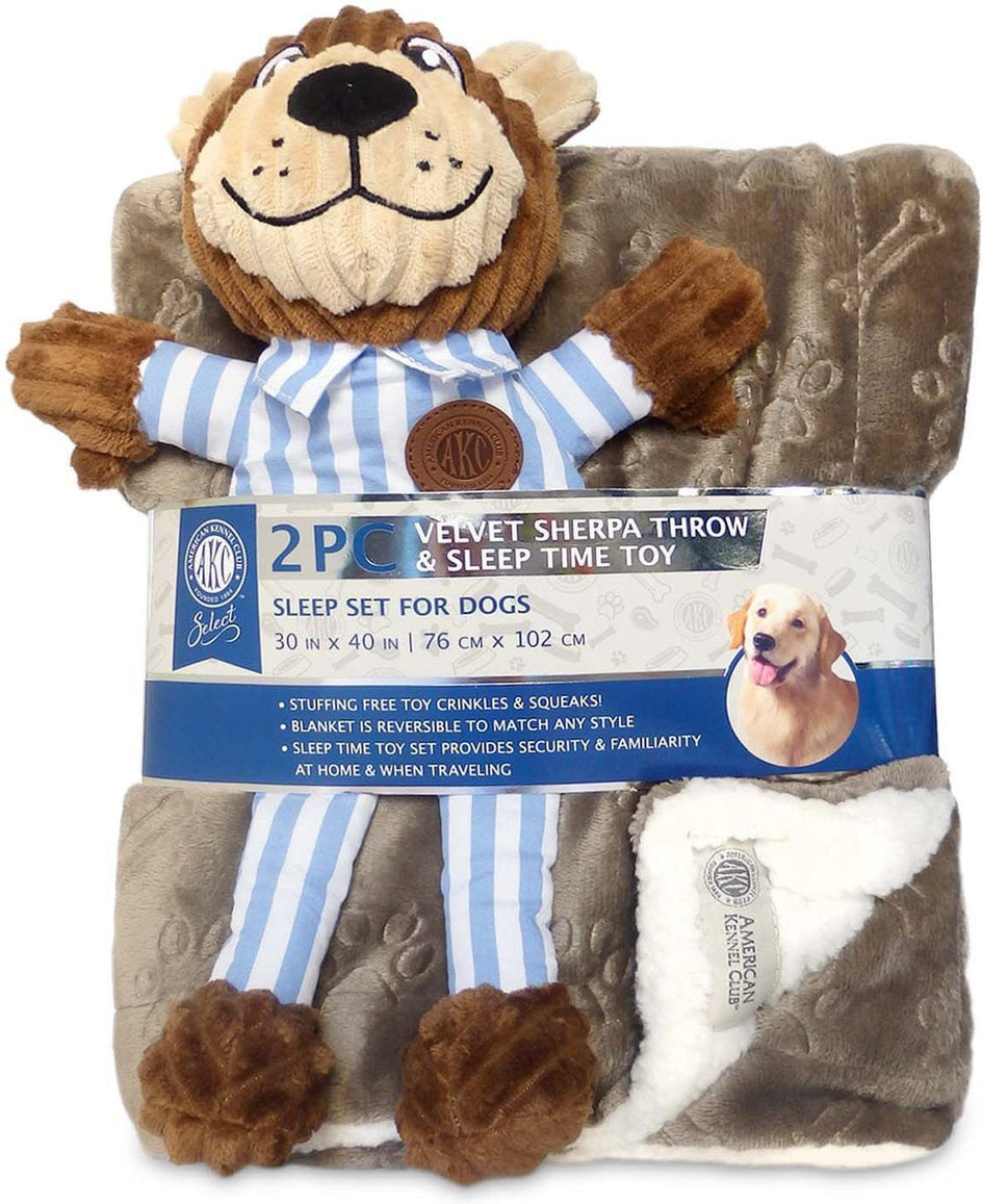 American Kennel Club AKC Dog Blanket & Plush Bear Set