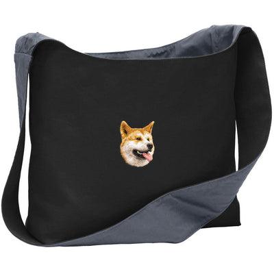 Shiba Inu Embroidered Canvas Sling Bag