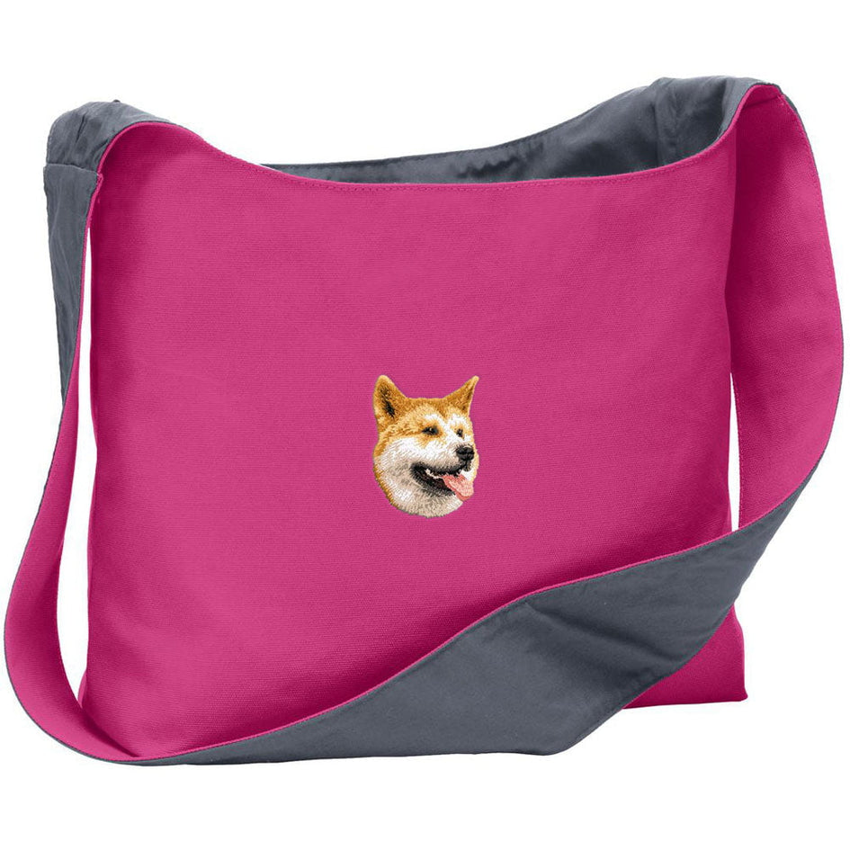 Shiba Inu Embroidered Canvas Sling Bag