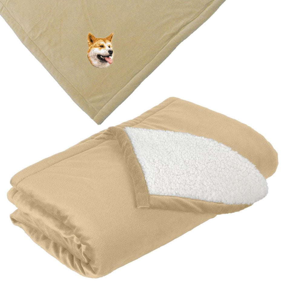 Embroidered Blankets Tan  Shiba Inu D91