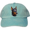 Embroidered Baseball Caps Turquoise  Doberman Pinscher DM346