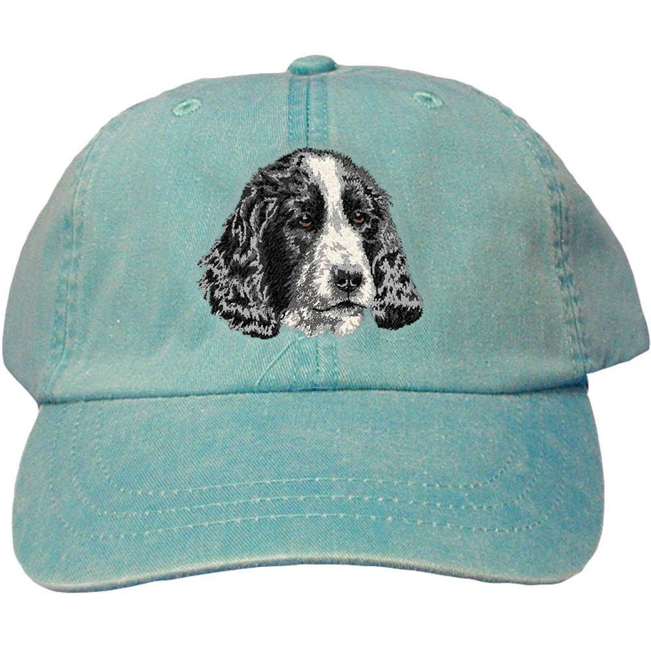 Embroidered Baseball Caps Turquoise  English Cocker Spaniel DV377