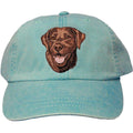 Embroidered Baseball Caps Turquoise  Labrador Retriever DM444