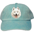 Embroidered Baseball Caps Turquoise  Samoyed D62