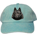 Embroidered Baseball Caps Turquoise  Schipperke DN434