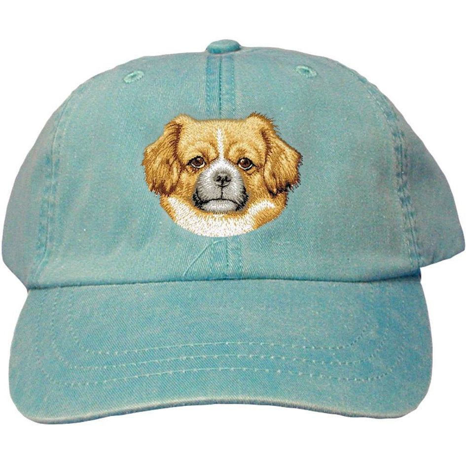 Embroidered Baseball Caps Turquoise  Tibetan Spaniel D87