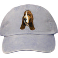 Embroidered Baseball Caps Light Blue  Basset Hound DJ229