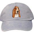 Embroidered Baseball Caps Light Blue  Basset Hound DV286