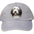 Embroidered Baseball Caps Light Blue  Bearded Collie D37