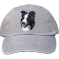 Embroidered Baseball Caps Light Blue  Border Collie D16