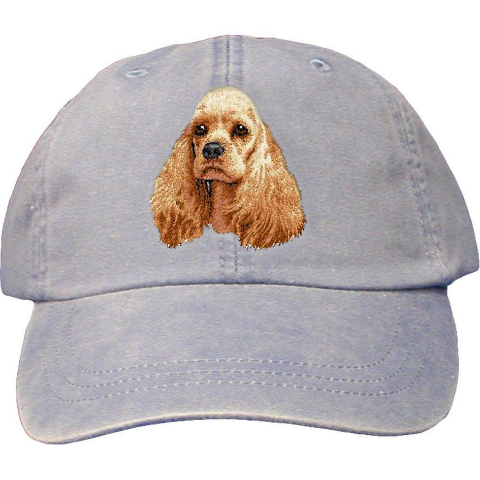 Embroidered Baseball Caps Light Blue  Cocker Spaniel D20