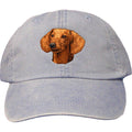 Embroidered Baseball Caps Light Blue  Dachshund D29