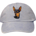 Embroidered Baseball Caps Light Blue  Miniature Pinscher D22
