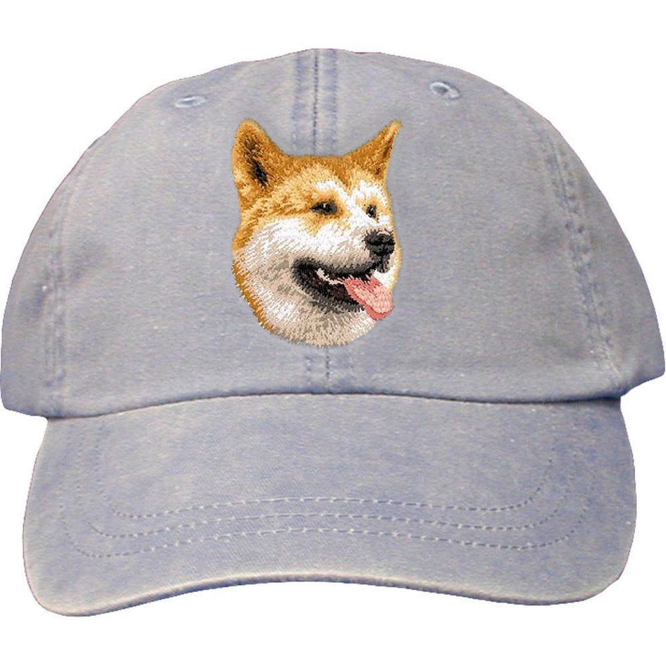 Embroidered Baseball Caps Light Blue  Shiba Inu D91