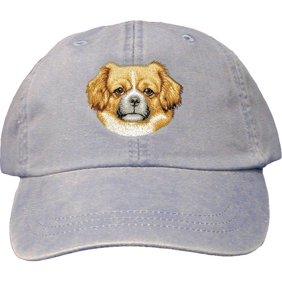 Embroidered Baseball Caps Light Blue  Tibetan Spaniel D87