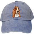 Embroidered Baseball Caps Denim  Basset Hound DV286