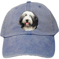 Embroidered Baseball Caps Denim  Bearded Collie D37
