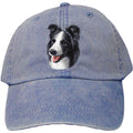Embroidered Baseball Caps Denim  Border Collie D16