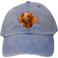 Embroidered Baseball Caps Denim  Dachshund D29