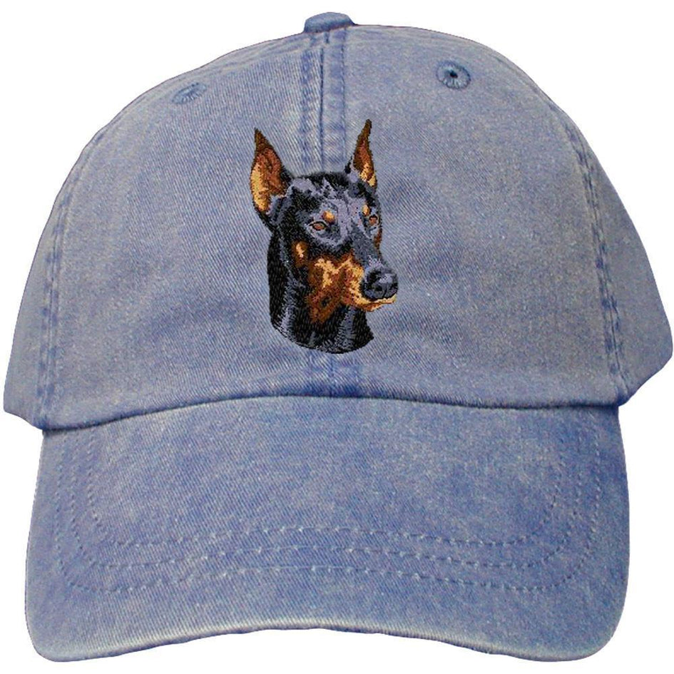 Embroidered Baseball Caps Denim  Doberman Pinscher DM346