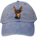 Embroidered Baseball Caps Denim  Miniature Pinscher D22