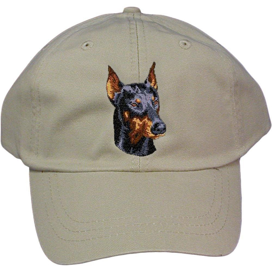 Embroidered Baseball Caps Grey  Doberman Pinscher DM346