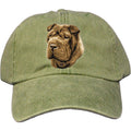 Embroidered Baseball Caps Green  Chinese Shar Pei D45