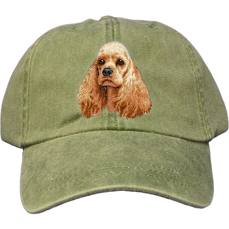 Embroidered Baseball Caps Green  Cocker Spaniel D20