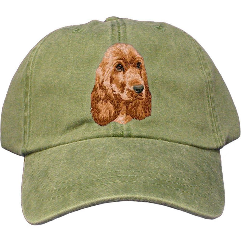 Embroidered Baseball Caps Green  English Cocker Spaniel DM404