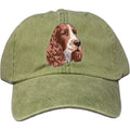 Embroidered Baseball Caps Green  English Springer Spaniel D130