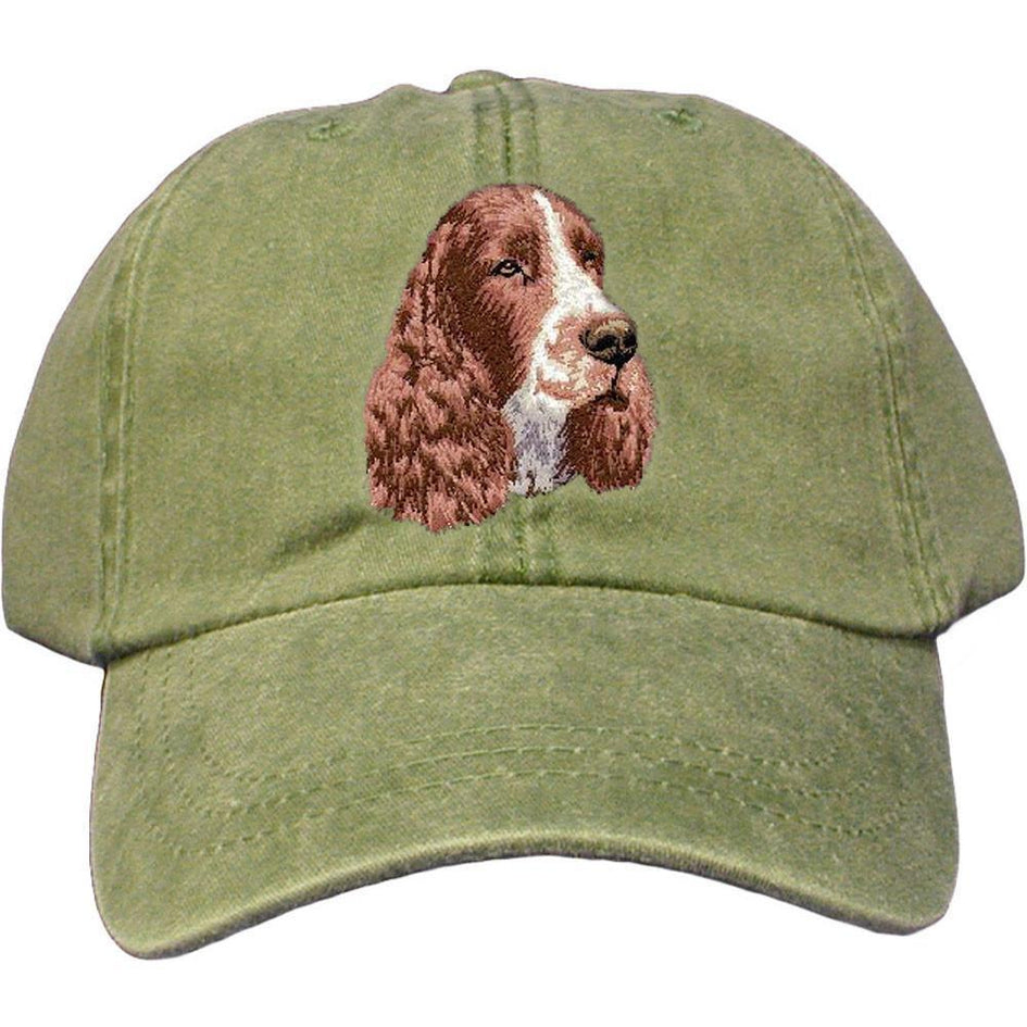 Embroidered Baseball Caps Green  English Springer Spaniel D130