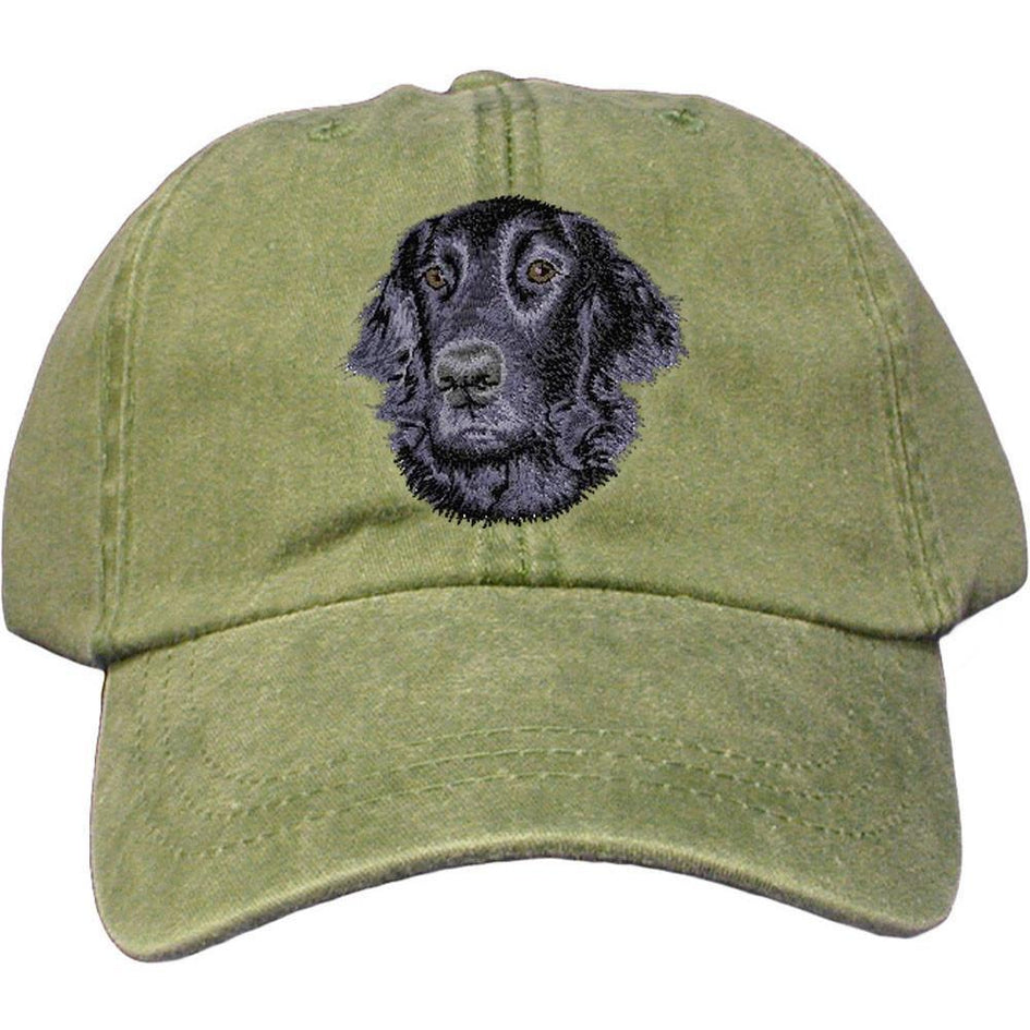 Embroidered Baseball Caps Green  Flat Coated Retriever D53