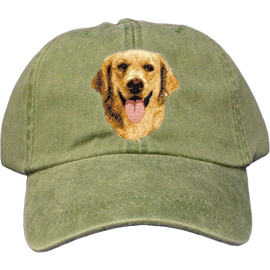 Embroidered Baseball Caps Green  Golden Retriever D5