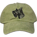 Embroidered Baseball Caps Green  Scottish Terrier D32