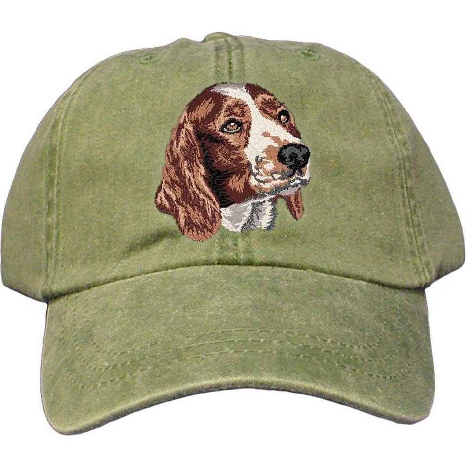 Embroidered Baseball Caps Green  Welsh Springer Spaniel DV170